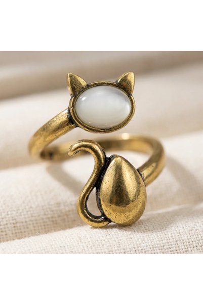 Dorvina Bronze Women's Ring, Authentic Copper Jewelry, Natural Stone, White C...