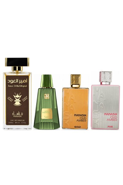 MANASIK Set 4 Manasik, Ameer al Oud Original + Lush Pistachio + Oud Amber Gol...