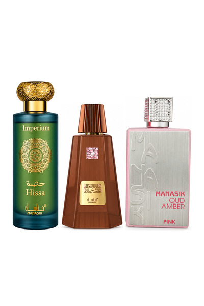 MANASIK Set 3 parfumuri Manasik, Hissa Imperium + Liquid Blaze + Oud Amber Pi...