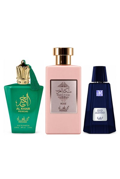 MANASIK Set 3 parfumuri Manasik, Al Baraka Pistachio + Malikat al Arab Rose +...