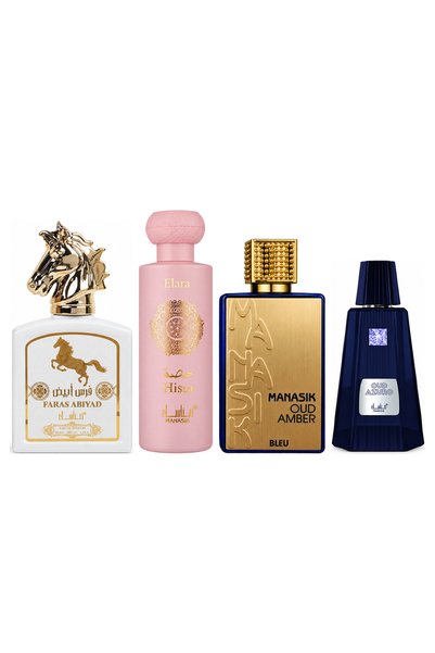 MANASIK Set 4 parfumuri Manasik, Faras Abiyad + Hissa Elara + Oud Amber Bleu ...