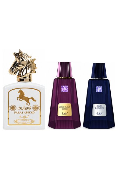 MANASIK Set 3 parfumuri Manasik, Faras Abiyad + Morado Luxe + Oud Azuro, EDP,...