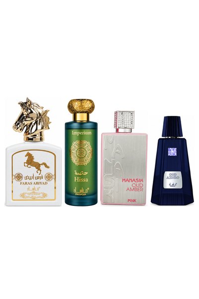 MANASIK Set 4 parfumuri Manasik, Faras Abiyad + Hissa Imperium + Oud Amber Pi...