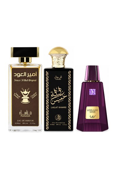 MANASIK Set 3 parfumuri Manasik, Ameer al Oud Original + Lailat Khamis + Mora...