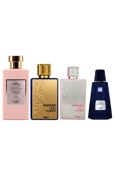 MANASIK Set 4 Manasik</DNTCTMS>, Malikat al Arab Rose + Oud Amber Bleu + Oud ...