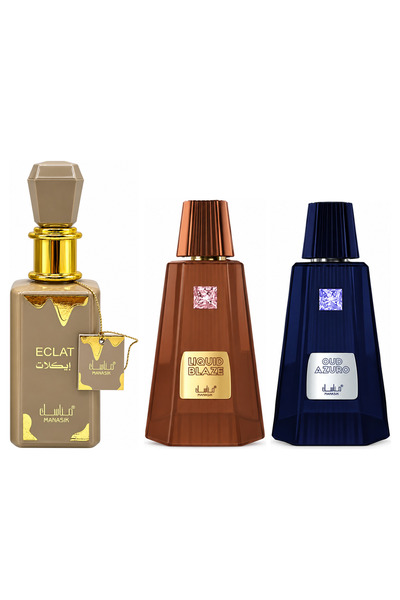 MANASIK Set 3 parfumuri Manasik, Eclat + Liquid Blaze + Oud Azuro, EDP, 3 x 1...