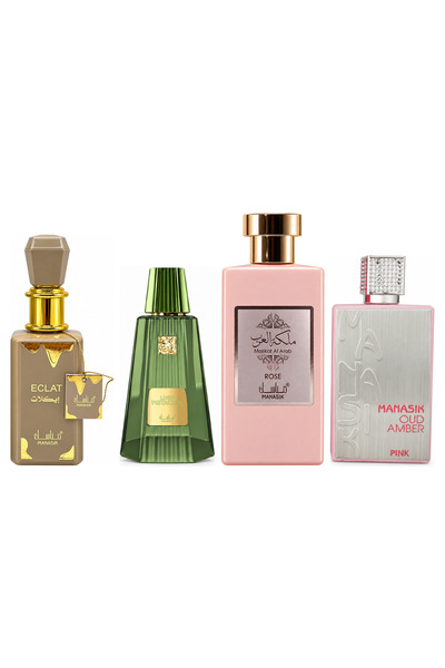 MANASIK Set 4 parfumuri Manasik, Eclat + Lush Pistachio + Malikat al Arab Ros...