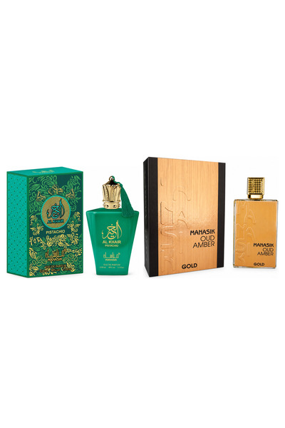MANASIK Set 2 parfumuri Manasik, Al Baraka Pistachio + Oud Amber Gold, EDP, 2...