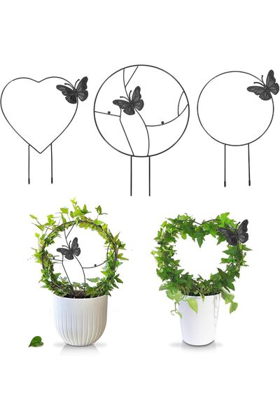 ALMEKAQUZ 3 قطع من الدعامات المعدنية لدعم النباتات المتسلقة في الأماكن الداخل...