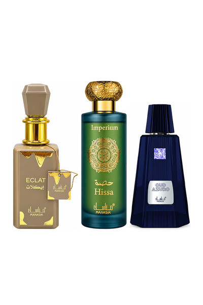 MANASIK Set 3 parfumuri Manasik, Eclat + Hissa Imperium + Oud Azuro, EDP, 3 x...