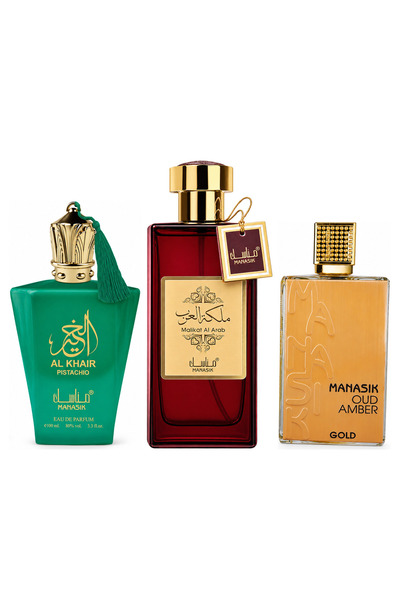 MANASIK Set 3 parfumuri Manasik, Al Baraka Pistachio + Malikat al Arab + Oud ...
