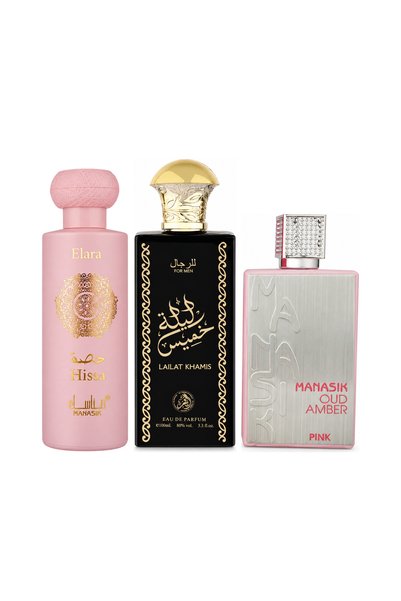 MANASIK Set 3 parfumuri Manasik, Hissa Elara + Lailat Khamis + Oud Amber Pink...