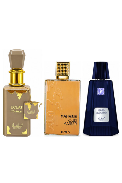 MANASIK Set 3 parfumuri Manasik, Eclat + Oud Amber Gold + Oud Azuro, EDP, 3 x...