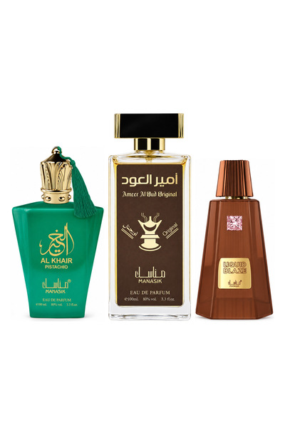 MANASIK Set 3 parfumuri Manasik, Al Baraka Pistachio + Ameer al Oud Original ...