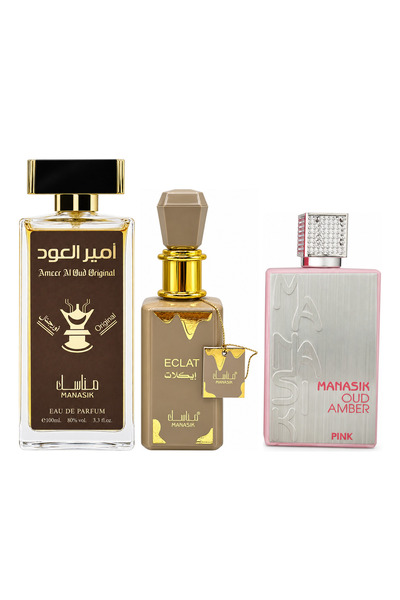 MANASIK Set 3 parfumuri Manasik, Ameer al Oud Original + Eclat + Oud Amber Pi...