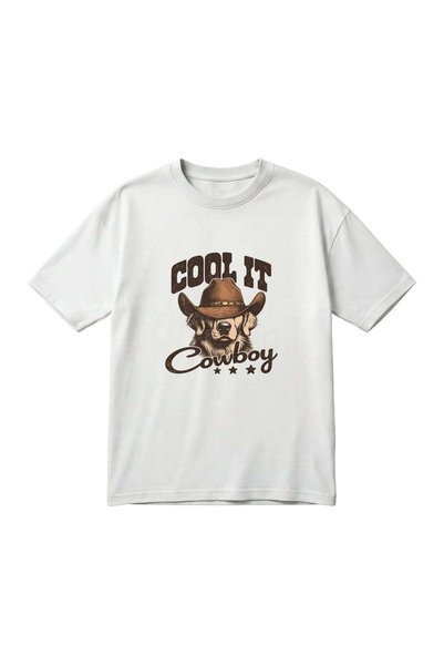 barsdepo Unisex Oversized T-Shirt with Cowboy Print