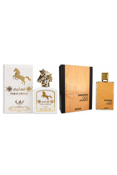 MANASIK Set 2 parfumuri Manasik, Faras Abiyad + Oud Amber Gold, EDP, 2 x 100 ml