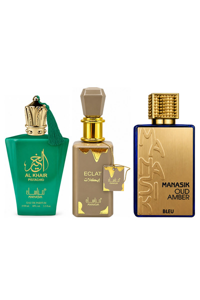 MANASIK Set 3 parfumuri Manasik, Al Baraka Pistachio + Eclat + Oud Amber Bleu...