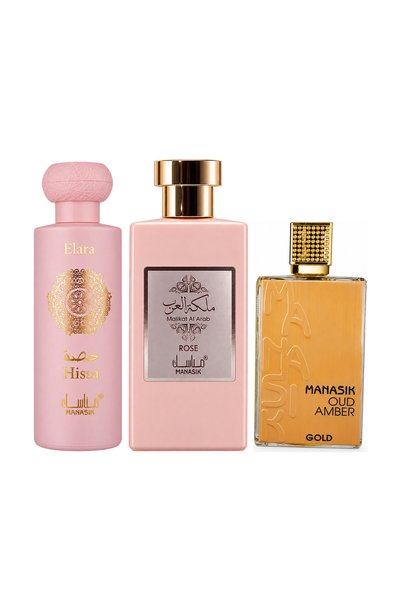 MANASIK Set 3 parfumuri Manasik, Hissa Elara + Malikat al Arab Rose + Oud Amb...