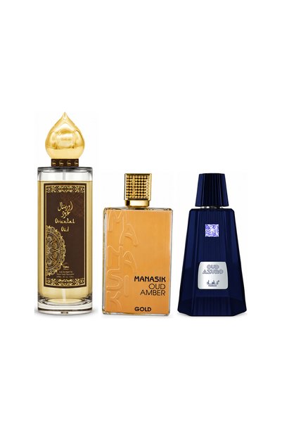 MANASIK Set 3 parfumuri Manasik, Oriental Oud + Oud Amber Gold + Oud Azuro, E...