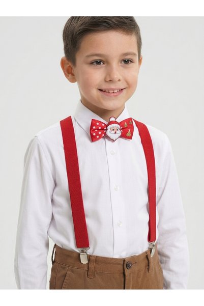 Masal Dünyası Bursa Bow Tie and Trouser Suspender Set with Santa Claus Figure...