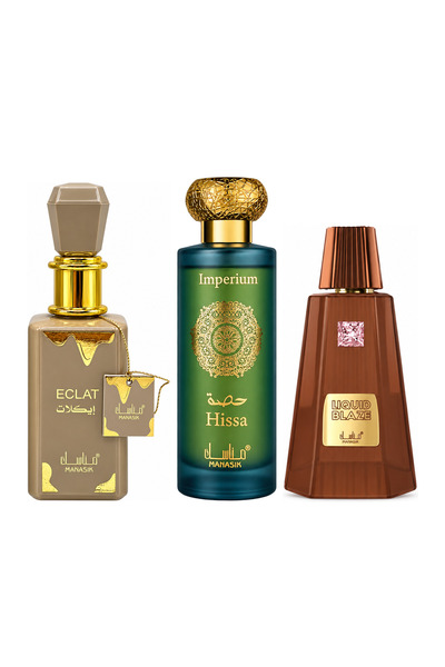 MANASIK Set 3 parfumuri Manasik, Eclat + Hissa Imperium + Liquid Blaze, EDP, ...