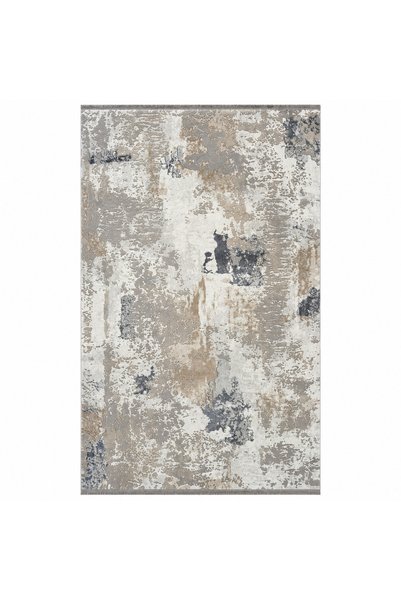 OEM Covor Modern Anemon Abstract Gri-Beige-Crem – Living și Dormitor, Design ...