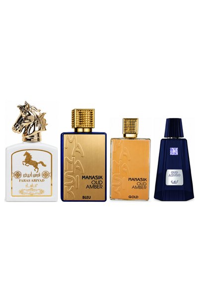 MANASIK Set 4 parfumuri Manasik, Faras Abiyad + Oud Amber Bleu + Oud Amber Go...
