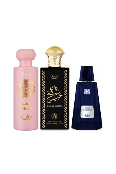MANASIK Set 3 parfumuri Manasik, Hissa Elara + Lailat Khamis + Oud Azuro, EDP...