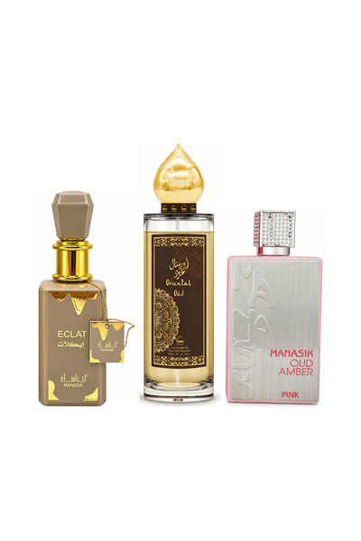 MANASIK Set 3 parfumuri Manasik, Eclat + Oriental Oud + Oud Amber Pink, EDP, ...