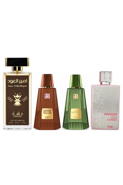 MANASIK Set 4 Manasik, Ameer al Oud Original + Liquid Blaze + Lush Pistachio ...