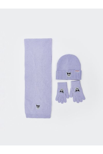 LC Waikiki Nevavm Farkıyla Lcw Accessories Lilac Embroidered Girls' Scarf, Be...