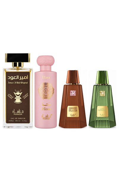 MANASIK Set 4 Manasik, Ameer al Oud Original + Hissa Elara + Liquid Blaze + L...