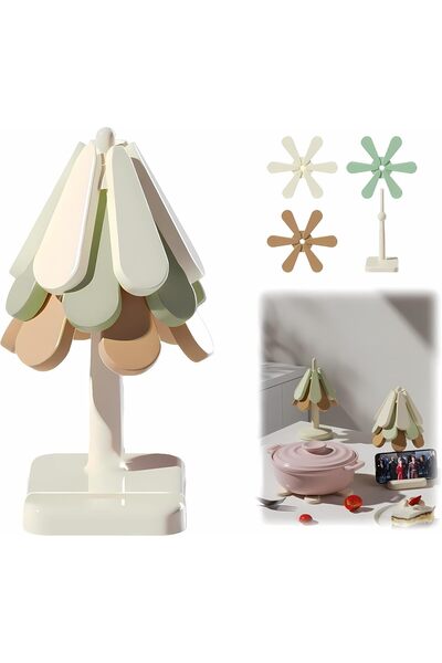 Yelajoy 3 PCS Tree Coasters, Foldable Decorative Trivets in Kitchen Table, He...