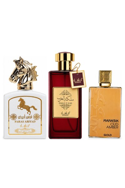 MANASIK Set 3 parfumuri Manasik, Faras Abiyad + Malikat al Arab + Oud Amber G...