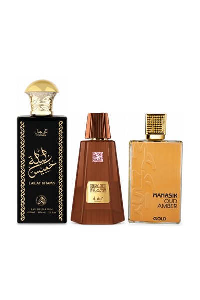 MANASIK Set 3 parfumuri Manasik, Lailat Khamis + Liquid Blaze + Oud Amber Gol...