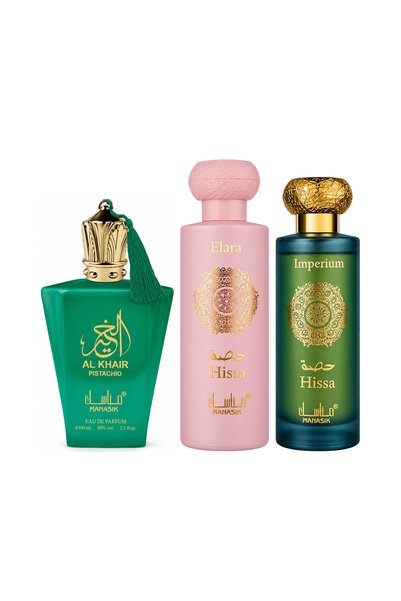 MANASIK Set 3 parfumuri Manasik, Al Baraka Pistachio + Hissa Elara + Hissa Im...