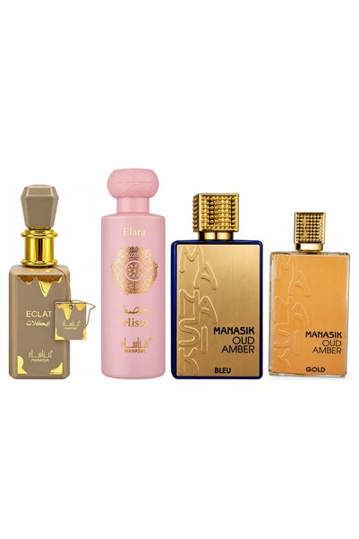 MANASIK Set 4 parfumuri Manasik, Eclat + Hissa Elara + Oud Amber Bleu + Oud A...