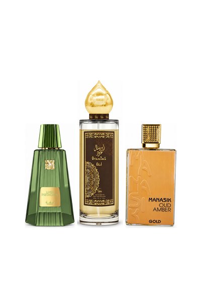 MANASIK Set 3 parfumuri Manasik, Lush Pistachio + Oriental Oud + Oud Amber Go...
