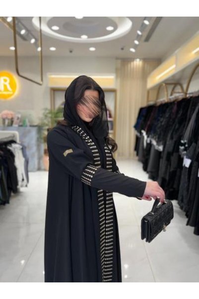aljmal alraqi abaya Farha abaya with unique embroidered internet fabric, blac...