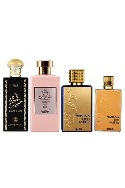 MANASIK Set 4 Manasik, Lailat Khamis + Malikat al Arab Rose + Oud Amber Bleu ...