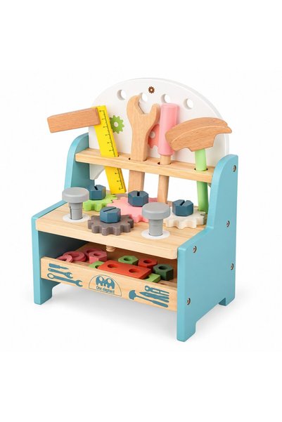 One Elephant Banc de Lucru Montessori pentru Copii din Lemn, cu Scule, Ciocan...
