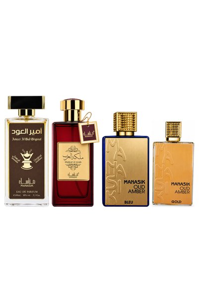 MANASIK Set 4 Manasik, Ameer al Oud Original + Malikat al Arab + Oud Amber Bl...