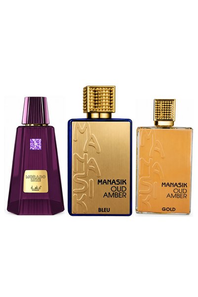 MANASIK Set 3 parfumuri Manasik, Morado Luxe + Oud Amber Bleu + Oud Amber Gol...