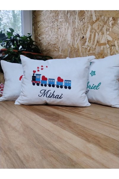 OEM Pernă decorativă pentru copii cu un tren și nume personalizat AYA Home