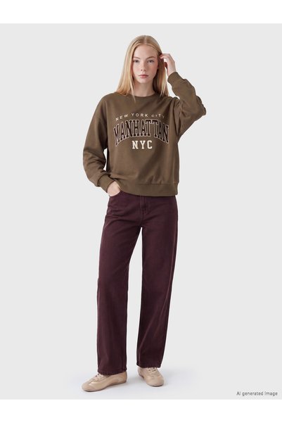 LC Waikiki XSIDE Brown Oversized Women's Thick Sweatshirt—The ALITA CITY Way
