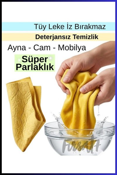 Fırsat7 1 Detergent-Free, Streak-Free "Magic Glass" Mirror Cleaning Cloth—Lea...