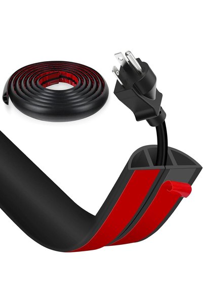 GENERAL Floor Cord Cover Self Adhesive Cord Hider, 6.56FT Cable Management, E...