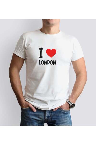 Bk Gift "I Love London" Men’s Round-Neck T-Shirt - 1 Medium