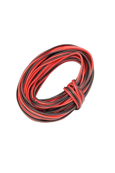 GENERAL سلك كهربائي بطول 10 أمتار، قياس 22AWG، سلك أسود وأحمر مزدوج النواة، س...